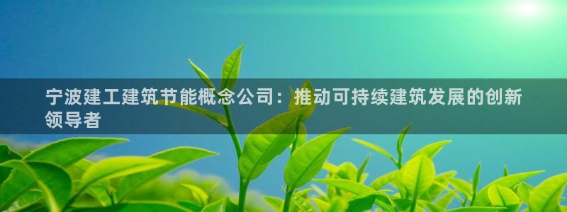 e尊国际官网：宁波建工建筑节能概念公司：推动可持续建筑发展的创新
领导者