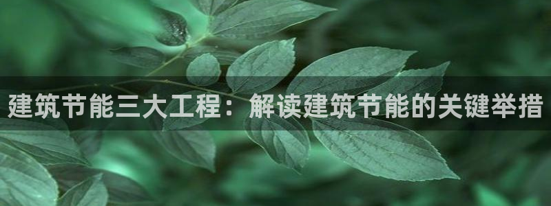 e尊电竞：建筑节能三大工程：解读建筑节能的关键举措